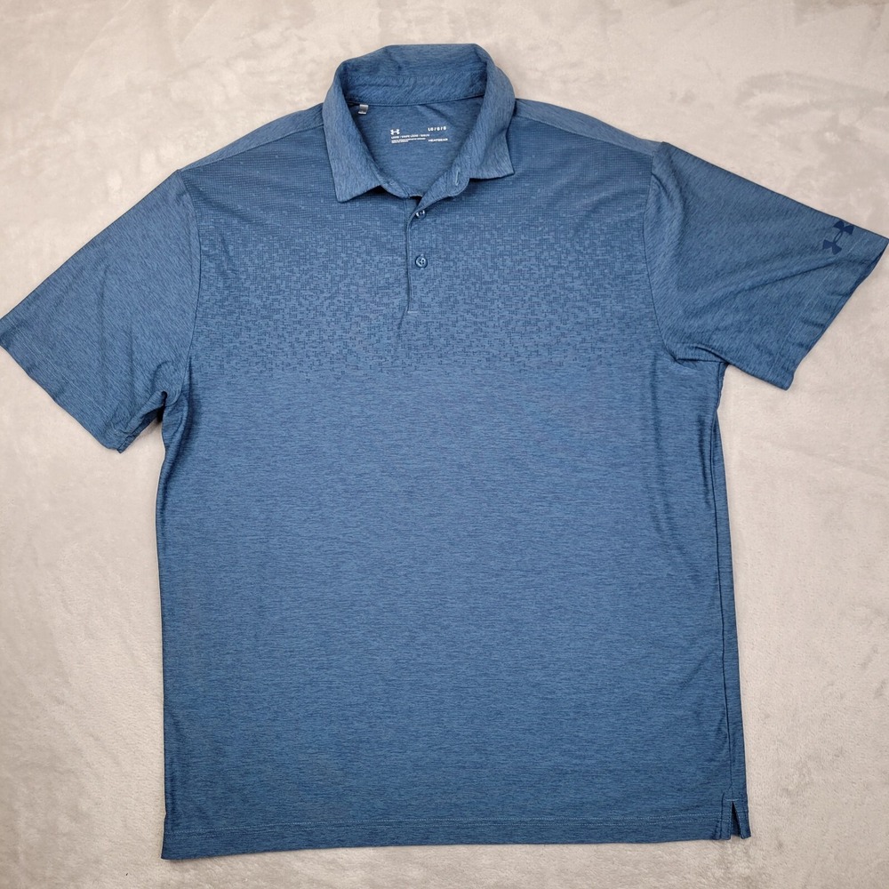 Under Armour Shirt Men Large Golf Polo Performance Loose Heatgear Wicking Adult